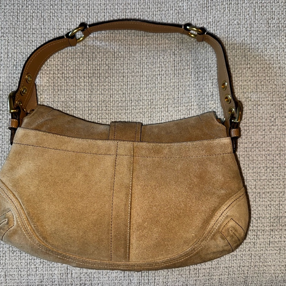 Coach Suede Soho Flap Shoulder Bag - Picture 3 of 16